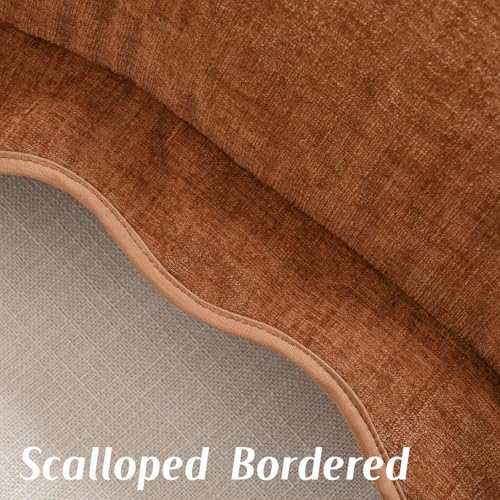 FUTEI Pack of 2 Chenille Throw Pillow Covers 26x26 Inch, Rust - Image 3