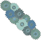 CLEENTABLE Floral Beaded Table Runner, Blue, 13x36 by CLEENTABLE