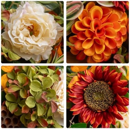 24 Inch Fall Wreaths for Front Door, Autumn Door Decor Thanksgiving Wreaths - Image 6