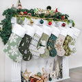 LUBOT Set of 8 Pack Christmas Stockings Applique Sequin Embroidery Craft Mix Plush Classic Rustic Large Family Xmas Stocking Set Fireplace Hanging Holiday Decor by LUBOT