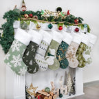 LUBOT Set of 8 Pack Christmas Stockings Applique Sequin Embroidery Craft Mix Plush Classic Rustic Large Family Xmas Stocking Set Fireplace Hanging Holiday Decor by LUBOT