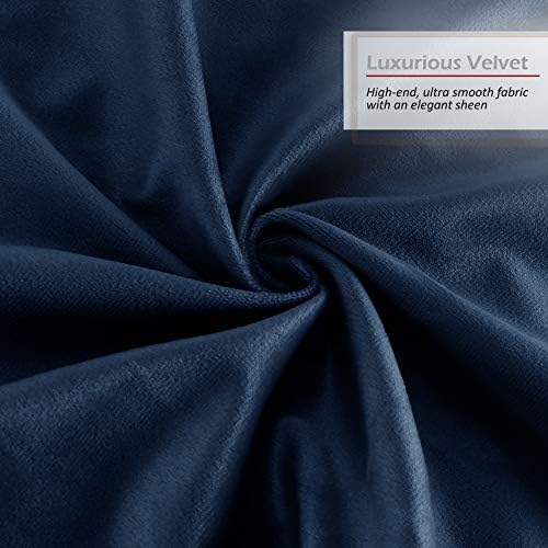Nestl Throw Euro Pillow Covers, Cozy Velvet Decorative Pillow Covers 26 x 26 Inches, Soft Solid Couch Pillow Case for Sofa, Bed and Car, Set of 4 - Navy Blue - Image 5