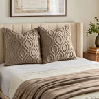 decorUhome Faux Fur Soft Light Brown Throw Pillow Covers 26x26 Set of 2 - Image 7