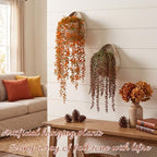 Daifunli 16 Pcs Artificial Fall Hanging Plants Fake Hanging Ferns Plastic Autumn Faux Plants for Wall Room Garden Garland Indoor Outdoor Decor No Basket - Image 6