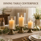 Hurricane Glass Candle Holders Set of 3, Weighted Base for Pillar Candles - Image 7