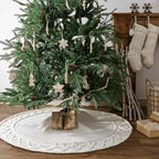 Knit Christmas Tree Skirts, Neutral Tree Skirt, Cozy Christmas Decorations - Image 4