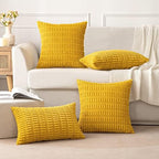 MIULEE Euro Corduroy Decorative Throw Pillow Covers 24x24 Mustard Yellow - Image 5