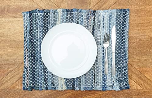 Denim Rag 100% Cotton Vintage Boho Set of 6 Placemats 13" x 19" - Image 6