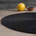 Now Designs Disko Round Placemats, Black, Set of 4 - Image 3