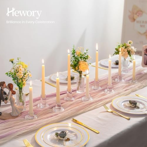 Hewory Clear Taper Candle Holders Bulk: 9PCS Glass Candlestick Holders - Image 2