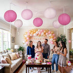 10Pcs 16 Inch Large Pink Paper Lanterns, Jumbo Hanging Party Decorations - Image 4