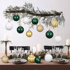 Lunmon 72 Pcs Christmas Ball Ornaments Emerald Green Gold White Xmas Bulbs - Image 5