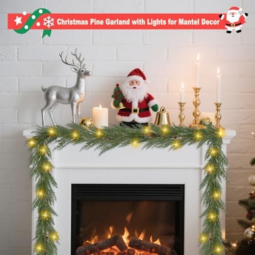 Artgar Christmas Cedar Garland, 6 Ft Prelit Christmas Garland - Image 4