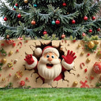Santa Breaking Out Garage Door Banner 16x7 Ft - Interactive Frame Design for Double Car Garage Outdoor Indoor Holiday Decor - Image 5