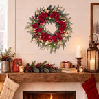 24 inch Christmas Wreath，Artifical Christmas Door Wreaths,Winter Wreaths - Image 3