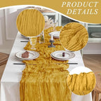 6 Pack Cheesecloth Table Runner 10Ft Christmas Gauze Boho Table Runners for Wedding Decor Bridal Shower Decorations Baby Shower Party(35" x 120") - Image 3