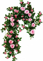 71in Artificial Rose Vine Silk Flower Garland Wedding Decor(Pastel Pink) by Unknown
