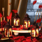 Hoolerry 24set Mini Lantern with LED Candle Halloween Wedding Decor, Rustic - Image 6