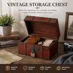 Vintage Red Wooden Storage Box, Rustic Jewelry Chest & Keepsake Organizer - Image 3