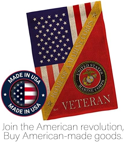 Home of Marine Corps Burlap Garden Flag - Set Wall Holder Armed Forces USMC Semper Fi United State American Military Veteran Retire Official - House Banner Small Yard Gift Double-Sided 13 X 18.5 - Image 5