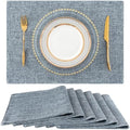 homing Faux Cotton Linen Placemats Set of 6, Cloth Dining Table Mats by homing