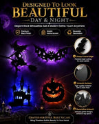 Halloween LED Wall Decor Lights, 3D Bat Stickers Window Clings Decorations - Image 6