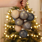 24 Pcs Neutral Christmas Ornament 2.36'' Textured Tree Decor,Copper - Image 5