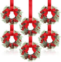 Dingion 6 Pcs 6" Norfolk Christmas Mini Cabinet Wreaths for Kitchen by Dingion