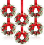 Dingion 6 Pcs 6" Norfolk Christmas Mini Cabinet Wreaths for Kitchen by Dingion