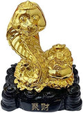 Betterdecor Gold Color Feng Shui 12 Chinese Zodiac Animal Statue Figurine Home Office Decoration and Gift for New Year Holidays and Birthday (Zodiac Snake) by Betterdecor