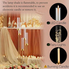 20PCS Gold Floor Candelabra,5 Arm Candle Holders with Acrylic Lampshade - Image 4