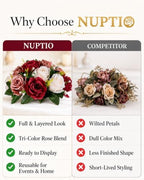 NUPTIO Artificial Flower Centrepieces for Tables: Fake Rose Balls, 10 Pcs - Image 4