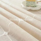 Zobesta Linen Table Cloth Rectangle Tables 60x84 in Plaid White Tablecloth - Image 4