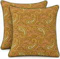 Ridhi Romantic Reverie Block Print Cotton Pillow Cover 24x24 Inch Set of 2 by Ridhi