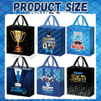Wesnoy 48 Pcs Happy Father's Day Tote Gift Bags Bulk with Handles Plaid Non Woven Dad Candy Bags Reusable for Gift Wrapping Happy Men Father's Day Goody Shopping Party Favor, 11.4 x 10.6 x 4.7 Inch - Image 2