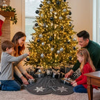Hollowfly Gray Velvet Christmas Tree Skirt with Sequin Snowflake 48'' - Image 5