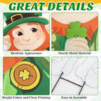 St. Patrick's Day Yard Signs Leprechaun Garden Stakes, 41.3" H Metal St. Patrick's Day Decorations Outdoor, Decorative Irish St. Patrick's Day Garden Sign for Home Party Yard Lawn Patio Porch Decor - Image 3