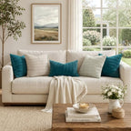 MIULEE Euro Sham Corduroy Decorative Throw Pillow Covers 24x24 Teal - Image 5
