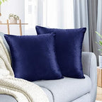 Nestl Throw Pillow Covers, Cozy Velvet Decorative Royal Blue Pillow Covers 18 x 18 Inches, Soft Solid Couch Pillow Covers for Sofa, Bed and Car, Set of 2 by Nestl