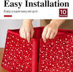 XmasExp Christmas Tree Collar, 39 inch Sequin Tree Skirt Stand Base Cover for Home Decor (Red, X-Large) - Image 4