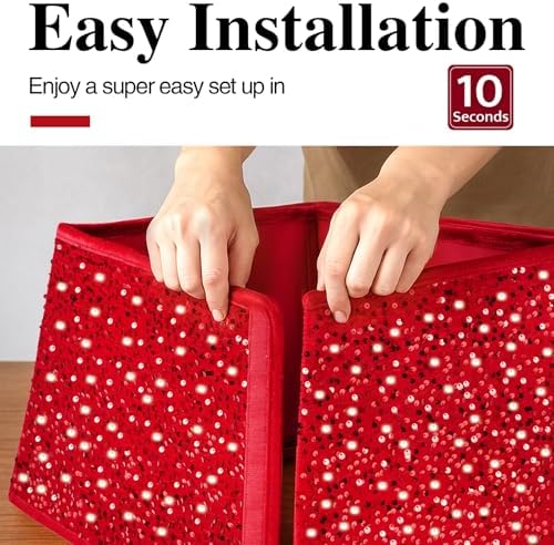 XmasExp Christmas Tree Collar, 39 inch Sequin Tree Skirt Stand Base Cover for Home Decor (Red, X-Large) - Image 4