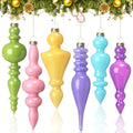 Soaoo 6 Pcs 6.3 in Macaron Color Mercury Glass Finial Christmas Ornaments by Soaoo