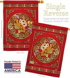 Chinese New Year Luck Arrive Garden House Flags Set Lunar Good Prosperous Seasonal Arrival Blessing Small Decorative Gift Yard Banner Made In USA 28 X 40 - Image 3