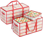 SONGMICS Large Christmas Ornament Storage Boxes, Set of 2, with 256 Slots by SONGMICSbySONGMICSHOME
