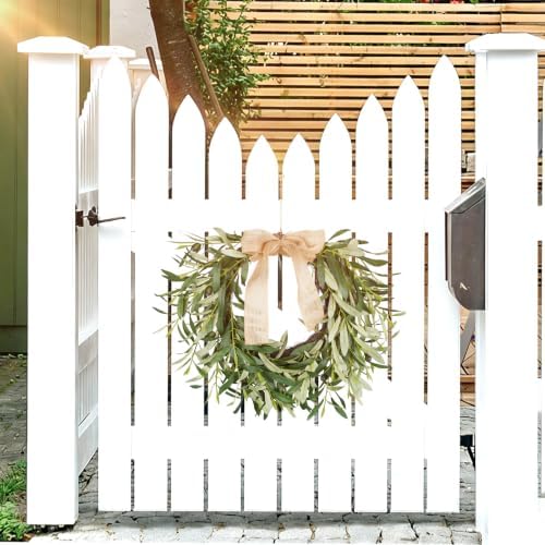 Olive Wreath for Front Door, 19'' Real Touch Door Wreath with Fruits - Image 6