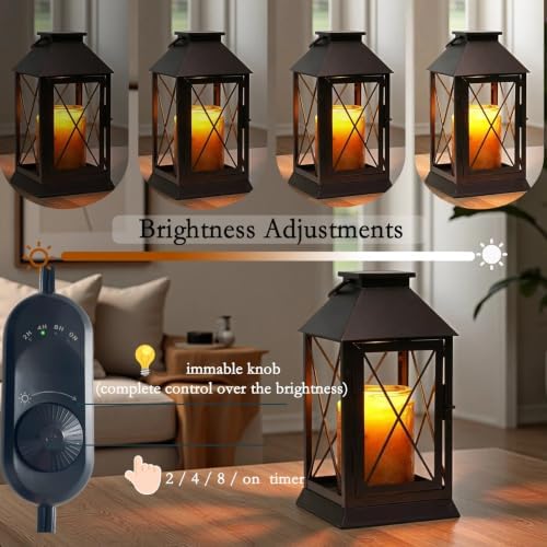 Candle Warmer Lamp with Timer, Farmhouse Rustic Lantern-Dark Bronze - Image 2