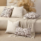 Throw Pillow Cushion Cover 18x18 inches, Double Sided Modern Geometric High Density Jacquard Polyester Pillow Covers for Sofa, Bed, Rattan Chair, Bedroom, Living Room(White) - Image 6