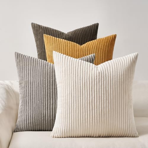 Topfinel Decorative Brown Throw Pillow Covers Cushion Cases, Set of 4 Soft Velvet Modern Double-Sided Designs Terracotta Home Decor ，Fall Style Throw Pillows 26x26 inches by Topfinel