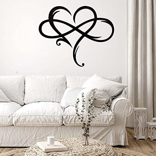 AOOLVY Infinity Heart Wall Decor, Unique Infinity Heart Metal Art Wall Decor Love Sign Steel Wall Plaques Bedroom Ornaments for Home Wedding Decor, Room Living Room Decoration (Black, 23.6x20.6inch) - Image 4