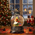 Christmas Snow Globe Lantern – Clara & Prince LED Music Water Globe, Swirling Glitter, Auto Timer – Vintage Lighted Tabletop Decor & Gift by MXwcy